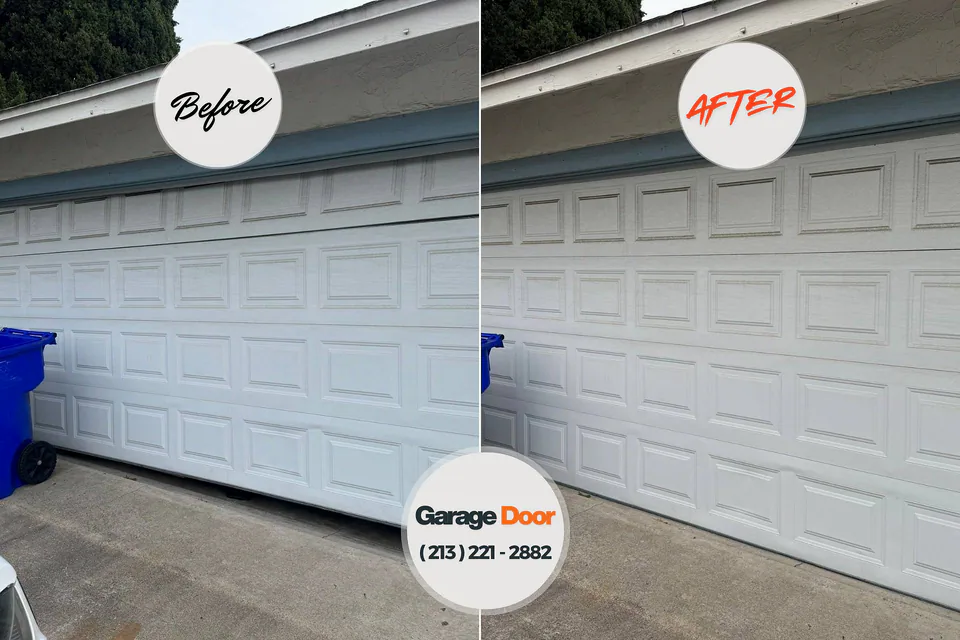 Before and after: garage door repair Escobares, TX
